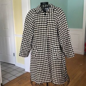 Adrienne Vittadini Houndstooth wool long coat